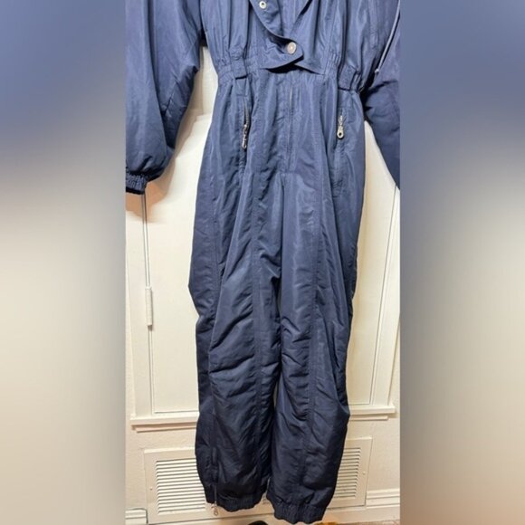 Metropolis by Couloir Navy Blue Hooded Embroidered Ski Snow Winter Suit Size 8 - Picture 7 of 16